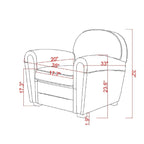 Fauteuil Club Paris en Cuir Véritable Pasargad Home, Marron