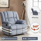 Fauteuil Inclinable Pivotant à Bascule Lazy Boy, Grand Fauteuil Inclinable Manuel Rembourré avec Accoudoirs et Dossier Capitonnés