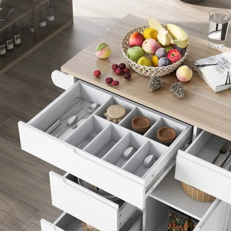 Îlot de cuisine de 53 po de largeur avec comptoir et tiroirs - S.O.