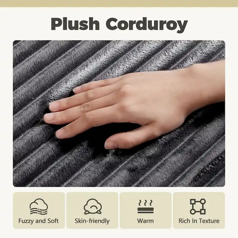 HOOOWOOO Canapé d'angle moderne en peluche avec pouf amovible