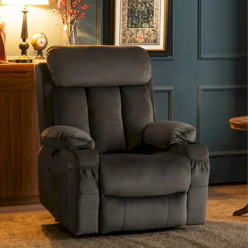 Fauteuil inclinable releveur électrique grand format MCombo avec repose-pieds extensible pour personnes âgées de grande taille, télécommande manuelle, porte-gobelets, tissu 7426