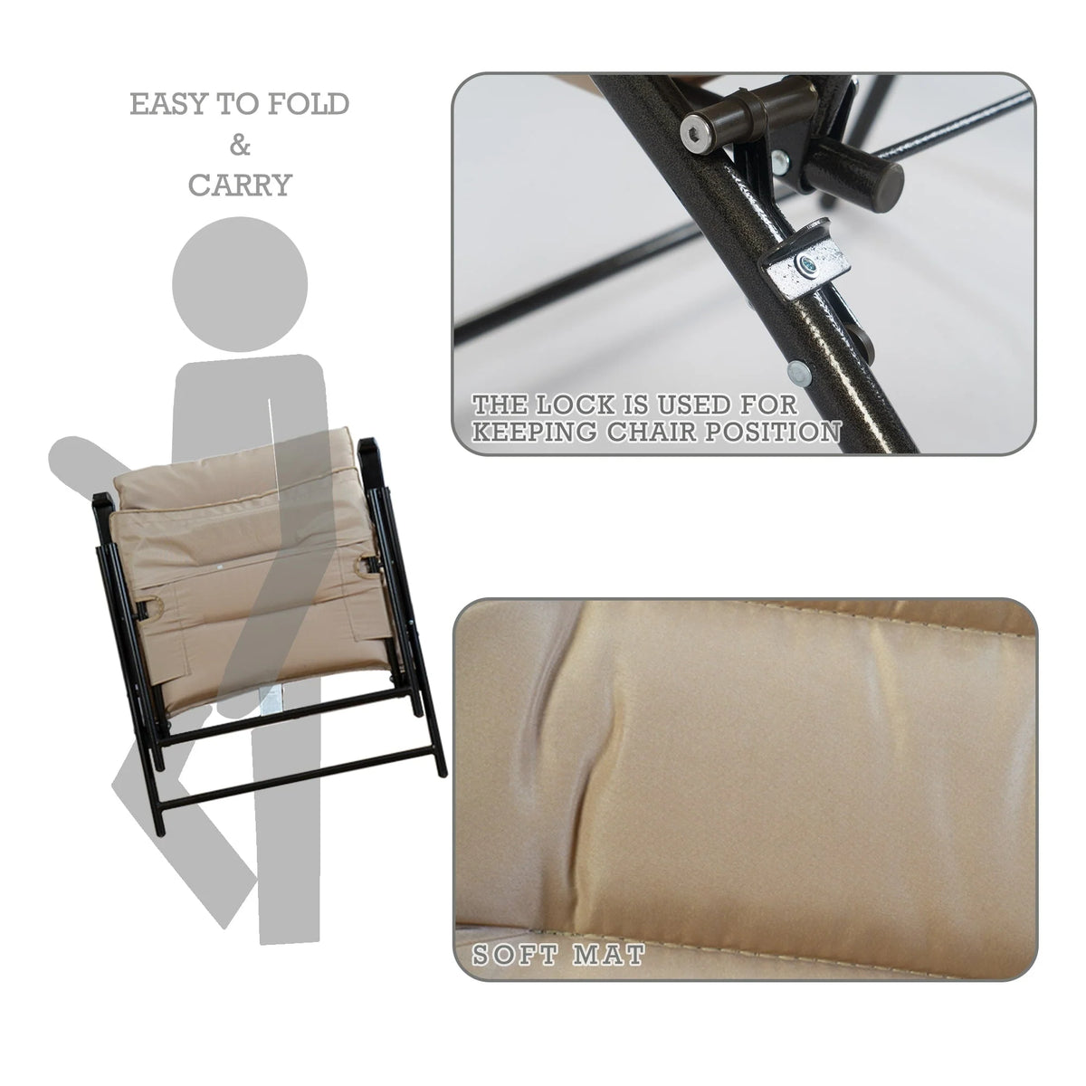 Kozyard Elsa, ensemble de bistrot pliant rembourré, 3 pièces, pour extérieur