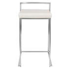 Tabouret de comptoir Silver Orchid Forrest en acier inoxydable empilable et entièrement soudé (lot de 2)