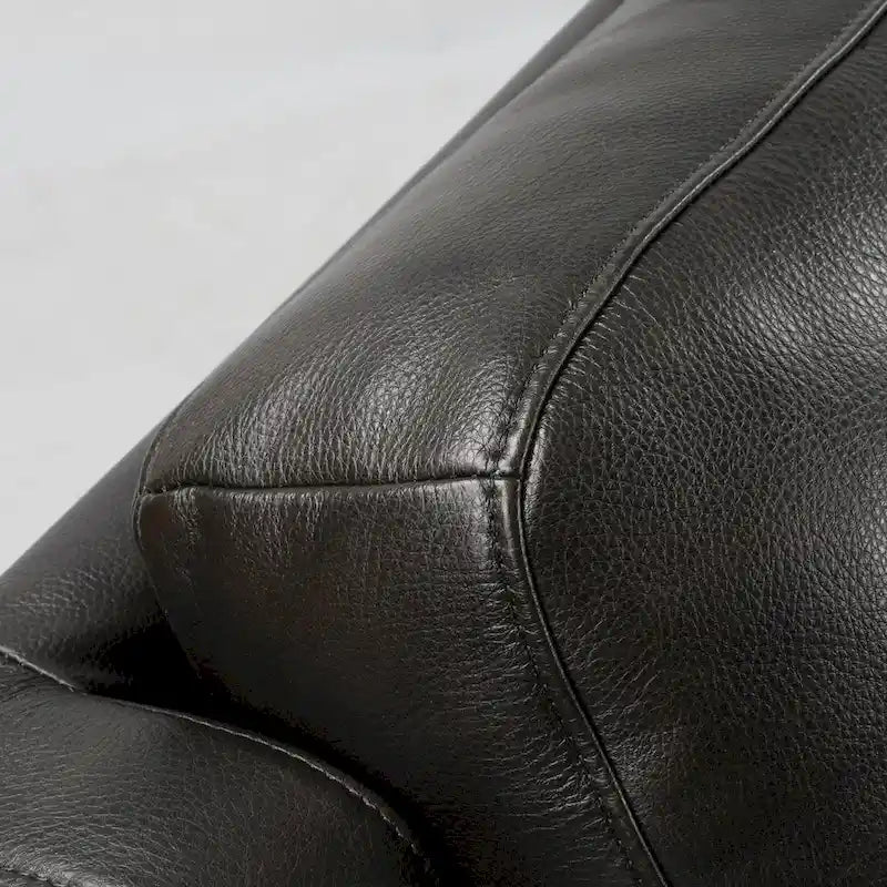 Causeuse inclinable électrique en cuir véritable avec espace de rangement et port de charge USB pour salon