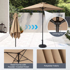Ensemble de patio 6 pièces Pellebant avec table, parasol et 4 chaises pliantes – 22,4 L x 26,8 P x 34,4 H
