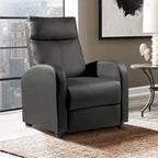 Fauteuil inclinable à dossier basculant en similicuir, marron / noir / gris / kaki / rouge / beige, simple