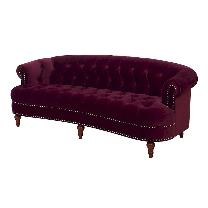 Canapé capitonné chesterfield La Rosa 84 en velours, style moderne du milieu du siècle