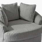 DREAMSIDEA Lot de 2 fauteuils pivotants recouverts de tissu, accoudoirs encastrés