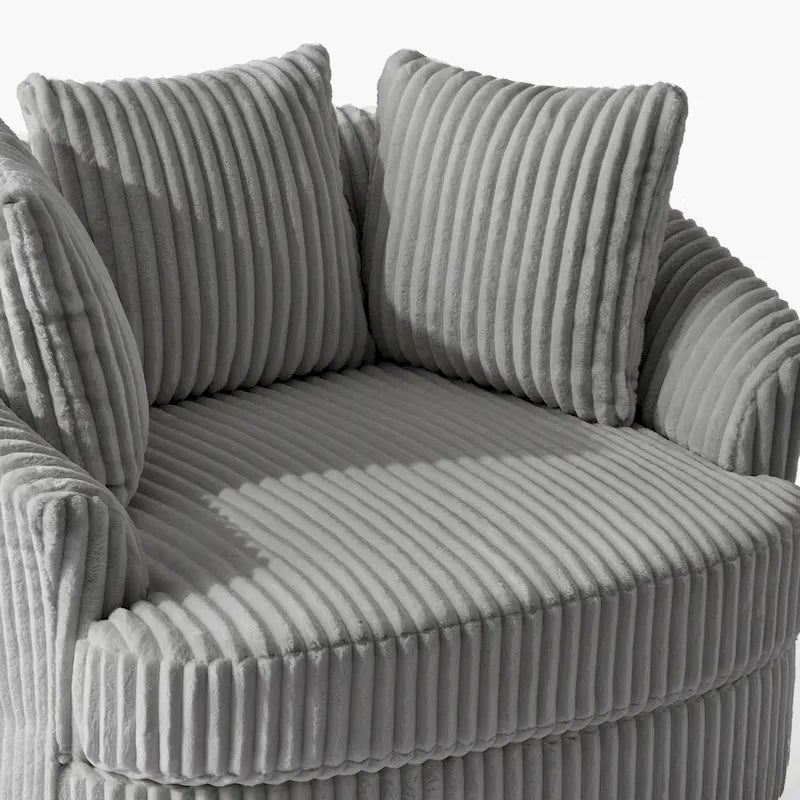 DREAMSIDEA Lot de 2 fauteuils pivotants recouverts de tissu, accoudoirs encastrés
