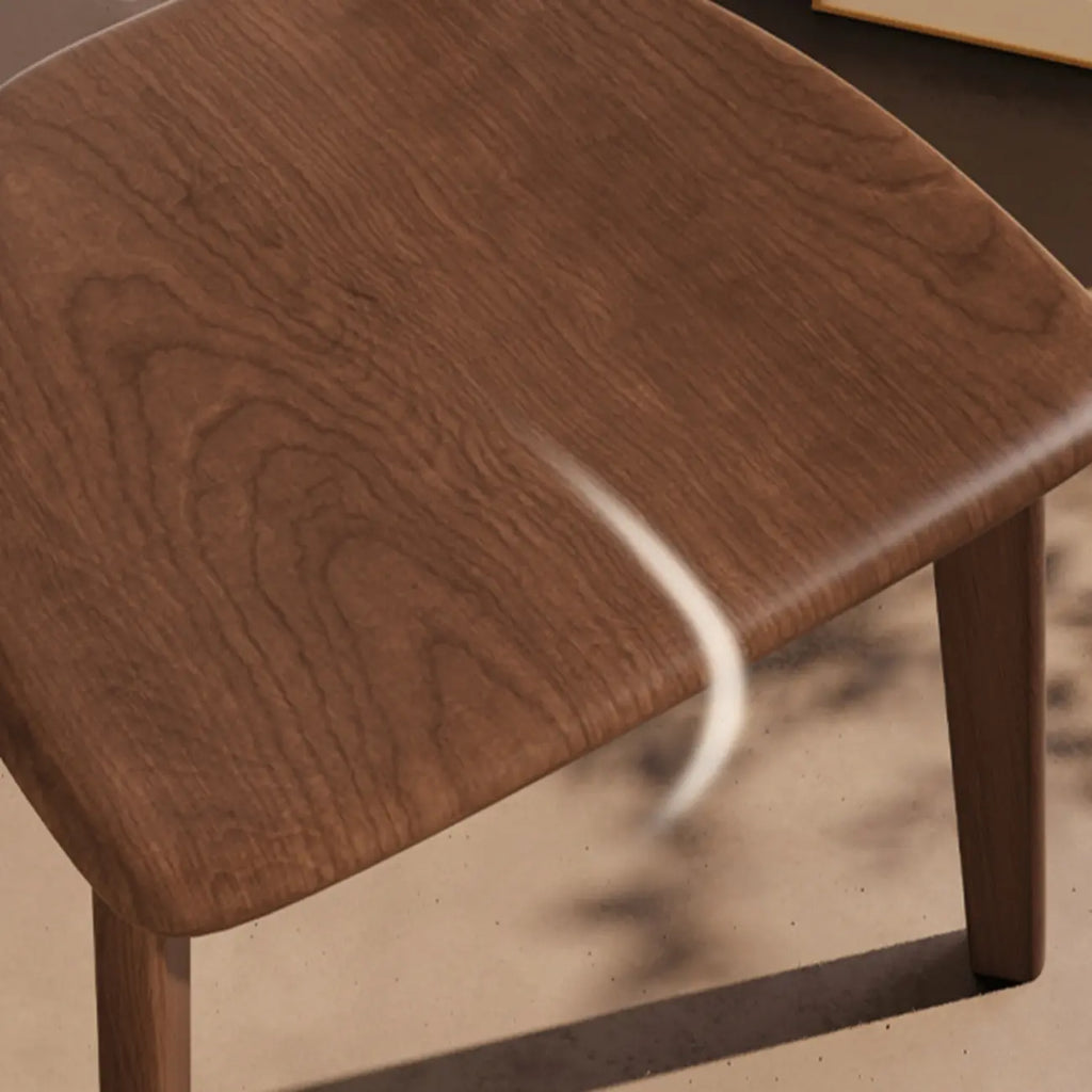 Chaise de salle à manger moderne sans accoudoirs, en bois, à dossier bas et ouvert
