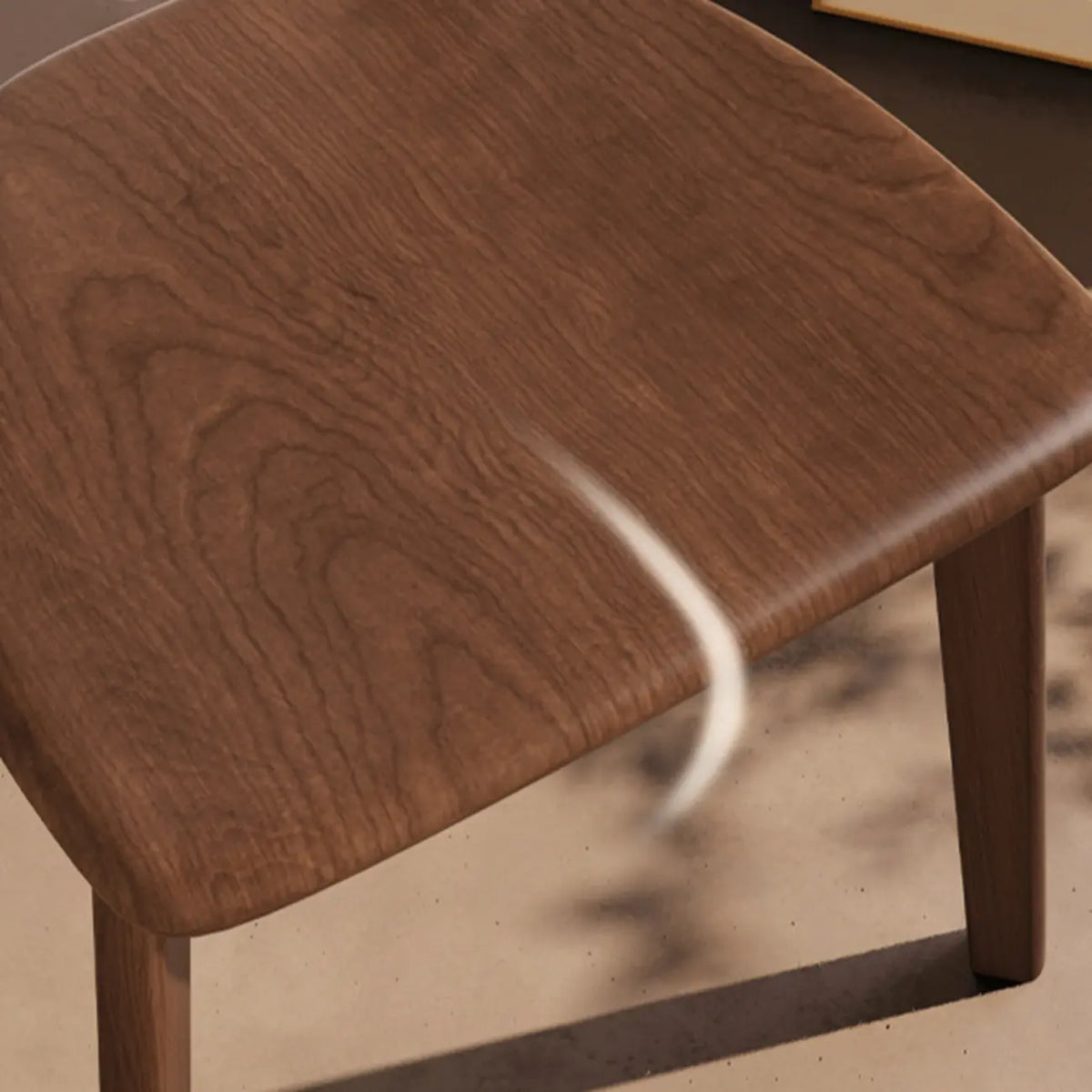 Chaise de salle à manger moderne sans accoudoirs, en bois, à dossier bas et ouvert