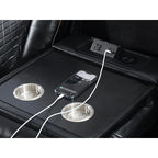 Canapé inclinable électrique avec chargeur sans fil, liseuse pour salon, lumière LED en similicuir, port AC/USB, porte-gobelet, noir