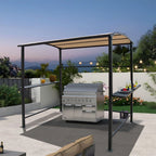 Abri barbecue en acier avec auvent, 1,5 x 2,4 m