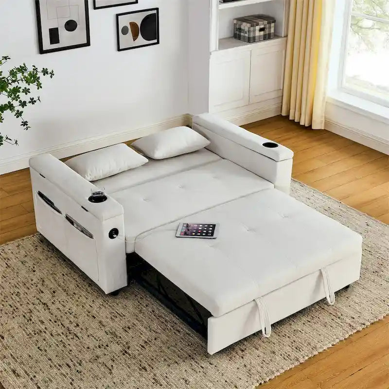 Canapé convertible avec dossier réglable et port USB