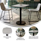 Plateau de table rectangulaire en stratifié de 61 x 76 cm avec base de table ronde de 46 cm de hauteur de Flash Furniture