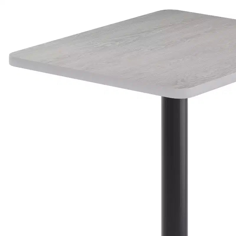 Plateau de table rectangulaire en stratifié de 61 x 76 cm avec base de table ronde de 46 cm de hauteur de Flash Furniture
