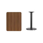 Plateau de table rectangulaire en stratifié de 61 x 76 cm avec base de table ronde de 46 cm de hauteur de Flash Furniture