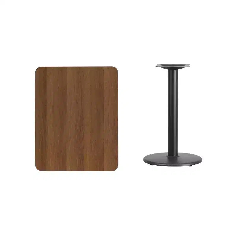 Plateau de table rectangulaire en stratifié de 61 x 76 cm avec base de table ronde de 46 cm de hauteur de Flash Furniture