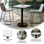 Plateau de table rectangulaire en stratifié de 61 x 76 cm avec base de table ronde de 46 cm de hauteur de Flash Furniture