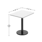 Plateau de table rectangulaire en stratifié de 61 x 76 cm avec base de table ronde de 46 cm de hauteur de Flash Furniture