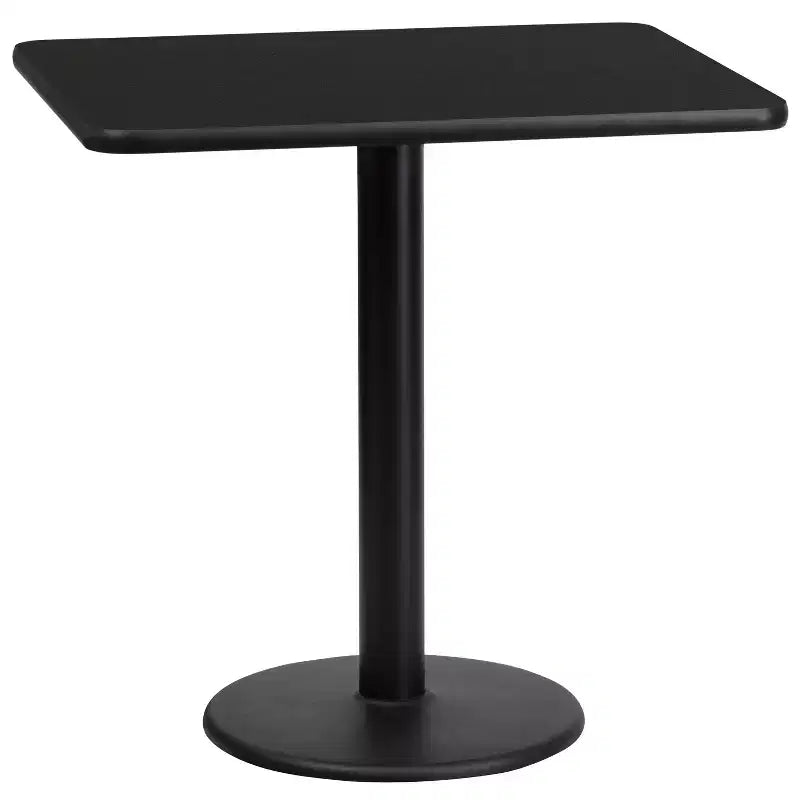 Plateau de table rectangulaire en stratifié de 61 x 76 cm avec base de table ronde de 46 cm de hauteur de Flash Furniture