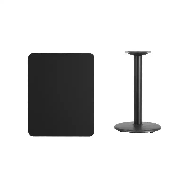 Plateau de table rectangulaire en stratifié de 61 x 76 cm avec base de table ronde de 46 cm de hauteur de Flash Furniture