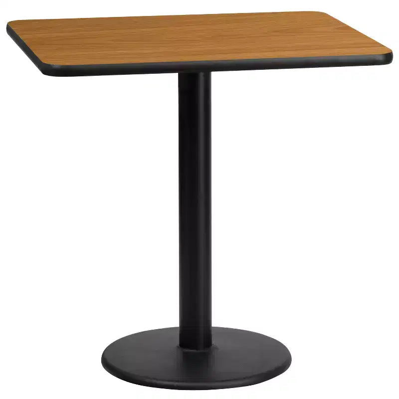 Plateau de table rectangulaire en stratifié de 61 x 76 cm avec base de table ronde de 46 cm de hauteur de Flash Furniture