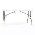 Flash Furniture Kathryn 5-Foot Height Adjustable Bi-Fold Granite White Plastic Banquet and Event Folding Table with Carrying Handle