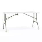 Flash Furniture Kathryn 5-Foot Height Adjustable Bi-Fold Granite White Plastic Banquet and Event Folding Table with Carrying Handle