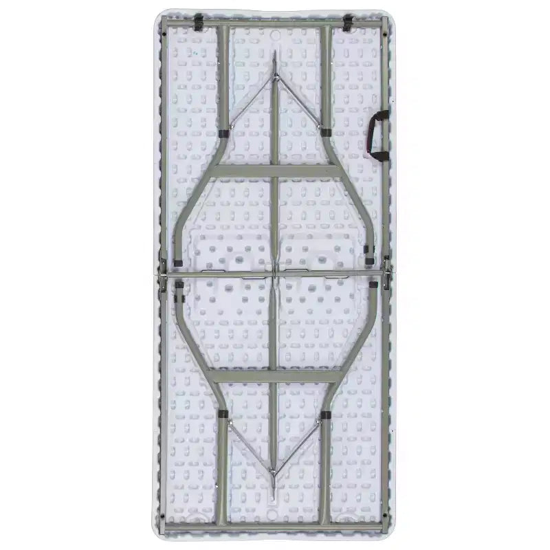 Table pliante de banquet et d'événement Flash Furniture Kathryn, réglable en hauteur de 1,50 m, en plastique blanc granit, avec poignée de transport