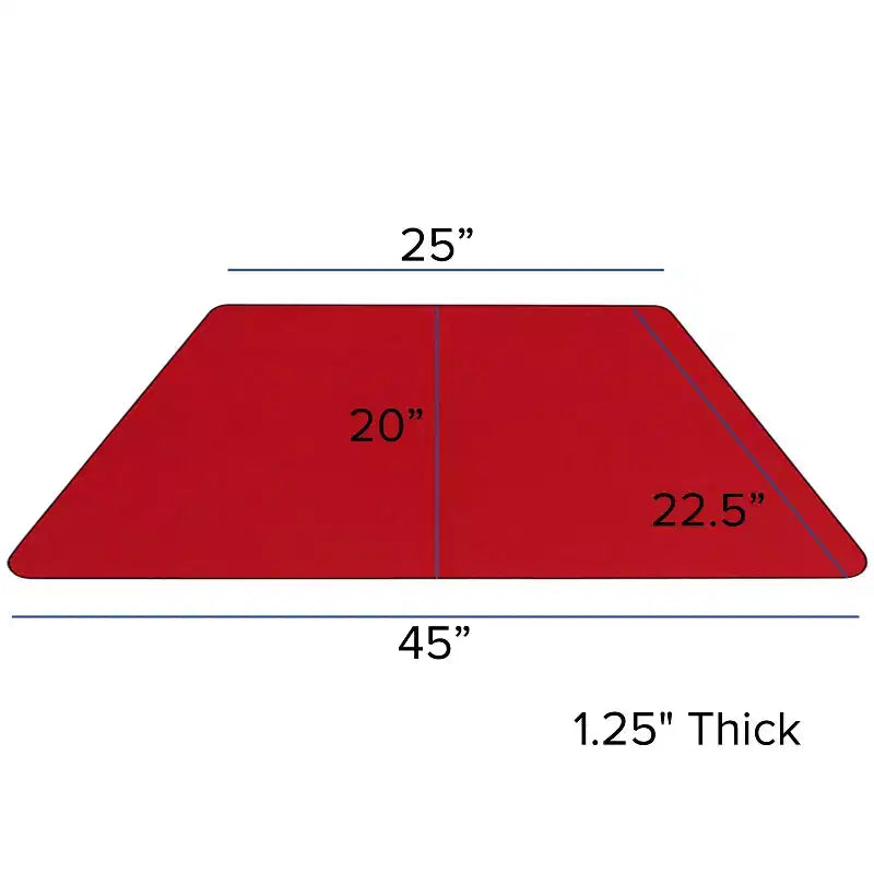 Flash Furniture Table d'activité trapézoïdale en stratifié HP 57,15 cm L x 114,3 cm P – Pieds courts réglables en hauteur