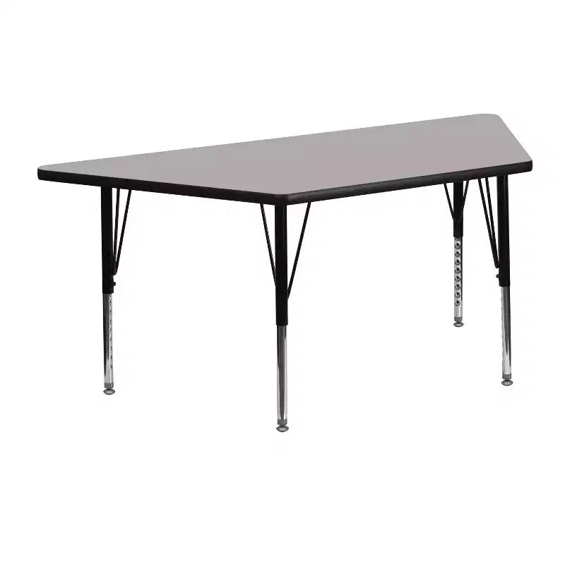 Flash Furniture Table d'activité trapézoïdale en stratifié HP 57,15 cm L x 114,3 cm P – Pieds courts réglables en hauteur