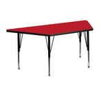 Flash Furniture Table d'activité trapézoïdale en stratifié HP 57,15 cm L x 114,3 cm P – Pieds courts réglables en hauteur