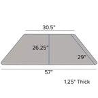 Flash Furniture Table d'activités trapézoïdale en stratifié thermique de 73,66 cm L x 144,78 cm l - Pieds courts réglables en hauteur