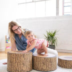 SoftZone Tabourets en forme de souche d'arbre - Lot de 3