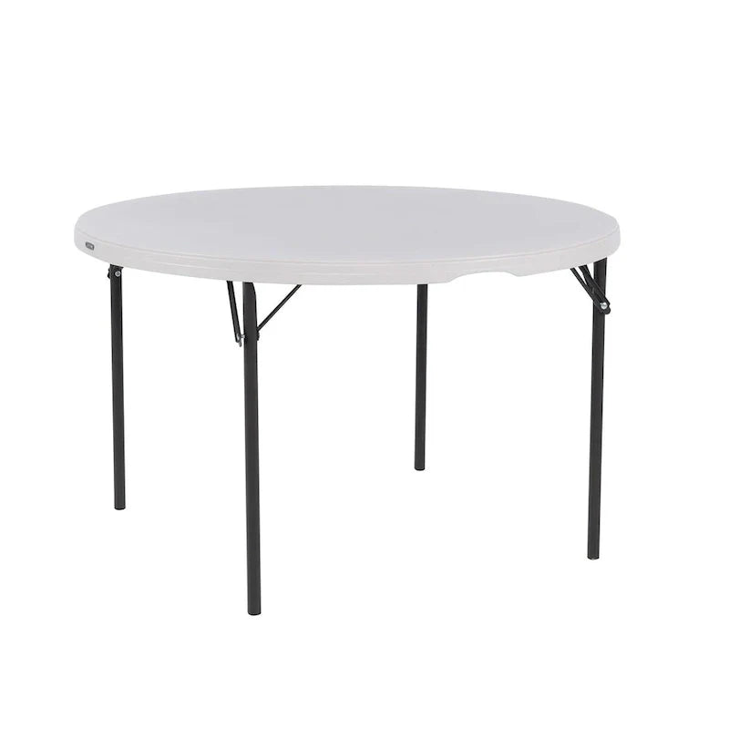 Table ronde pliante Lifetime de 48 pouces, qualité commerciale légère, intérieure/extérieure, blanche