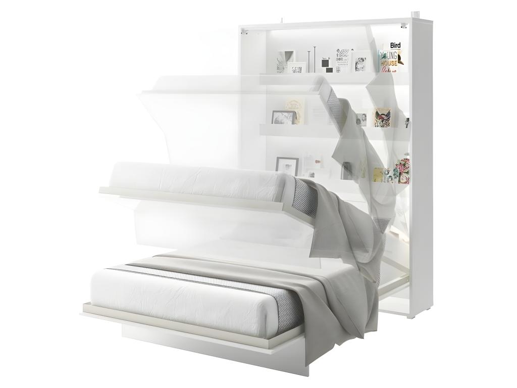 Meublori Armoire-lit escamotable horizontale 120x200 cm Chêne Meublori Lit rabattable Lit mural Consus
