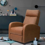 Fauteuil inclinable à dossier basculant en similicuir, marron / noir / gris / kaki / rouge / beige, simple