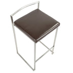 Tabouret de comptoir Silver Orchid Forrest en acier inoxydable empilable et entièrement soudé (lot de 2)