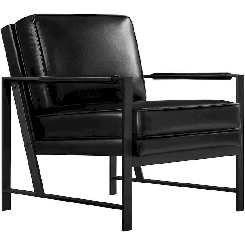 Yaheetech Fauteuil d'appoint rétro en similicuir
