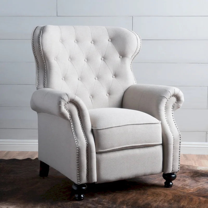 Fauteuil inclinable en tissu touffeté Walder avec têtes de clous par Christopher Knight Home