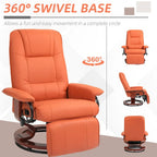 Fauteuil inclinable manuel pivotant en similicuir HomCom avec repose-pieds confortable et relaxant