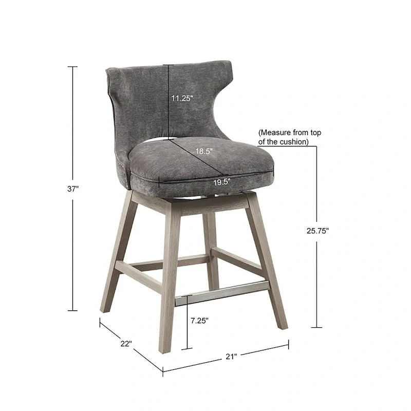 Tabouret de comptoir pivotant à 360 degrés Janet de Madison Park
