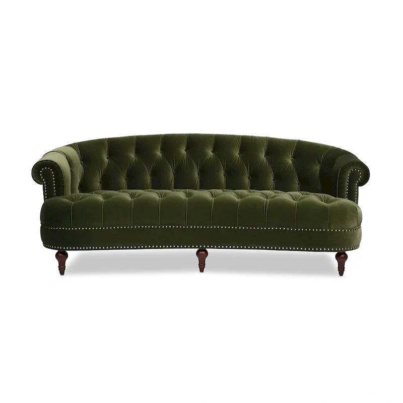 Canapé capitonné chesterfield La Rosa 84 en velours, style moderne du milieu du siècle