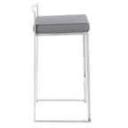 Tabouret de comptoir Silver Orchid Forrest en acier inoxydable empilable et entièrement soudé (lot de 2)