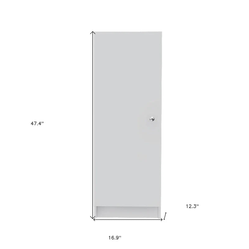 HomeRoots 47 Armoire ou placard de rangement en bois blanc - 16.9 X 47.4 X 12.3