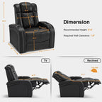 Fauteuil inclinable électrique MCombo avec appuie-tête réglable, siège de cinéma maison à deux moteurs avec port USB, cuir respirant HTS411