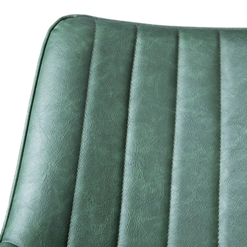 Chaise de salle à manger simple en cuir rembourré avec dossier solide et pieds en métal