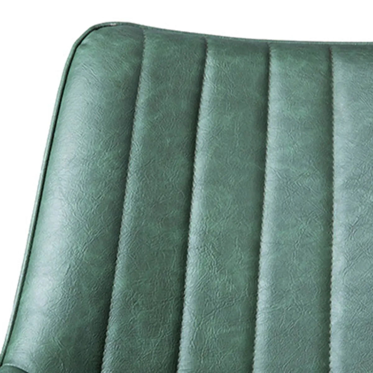 Chaise de salle à manger simple en cuir rembourré avec dossier solide et pieds en métal