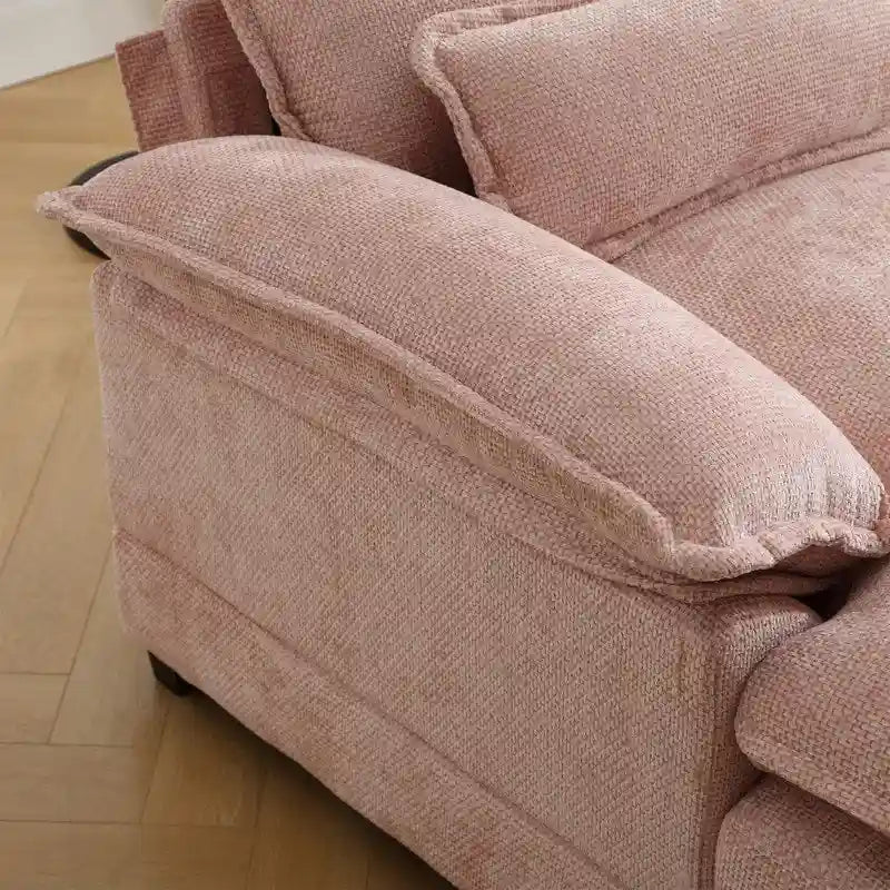 Canapé modulable Cloud pour salon, canapé d'angle moderne en chenille/boucle, canapé convertible modulable confortable avec double méridienne